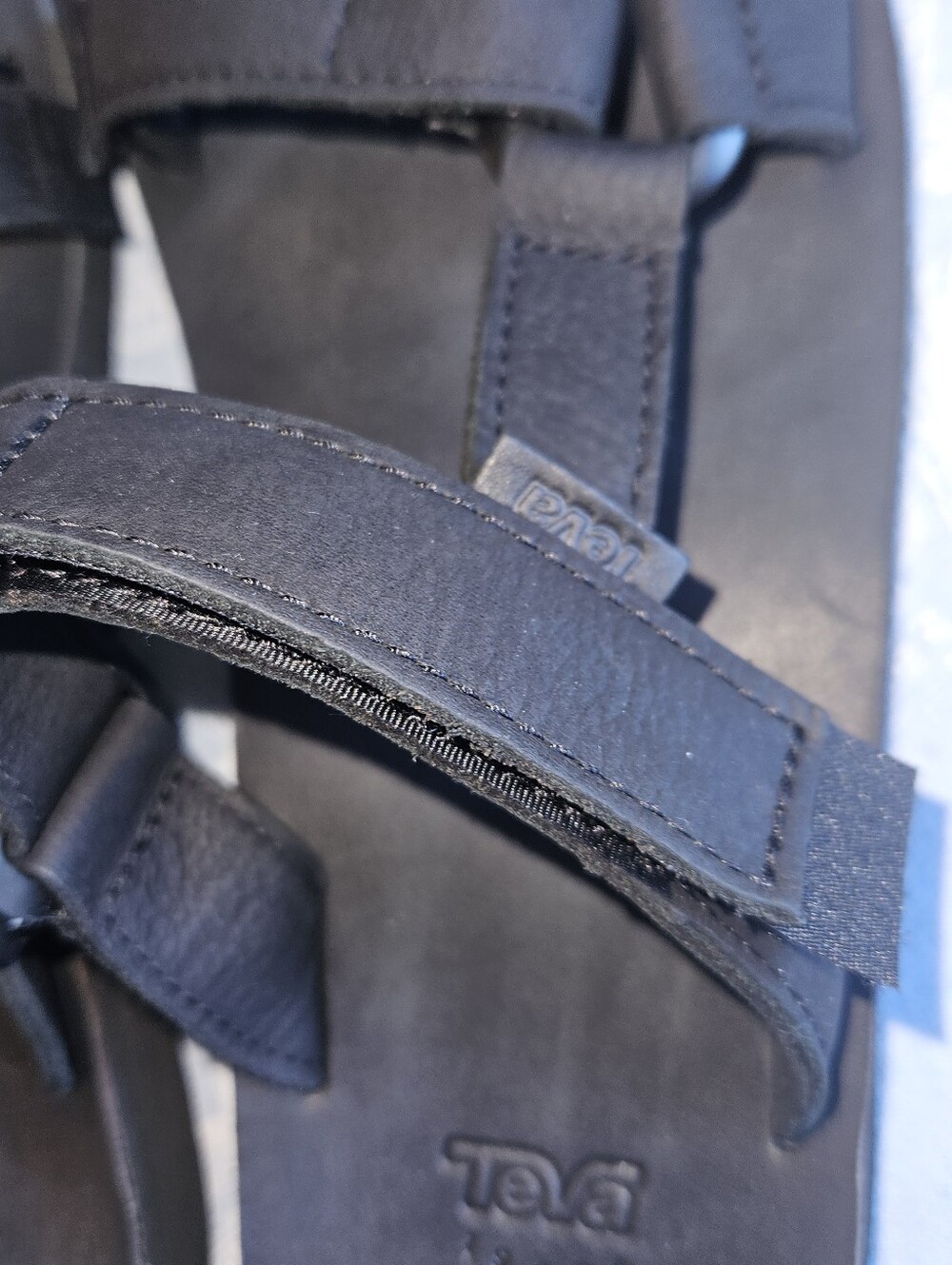 TEVA UNIVERSAL SLIDE MENS SANDALS BLACK Leather, Men Size 10 New - Picture 5 of 11
